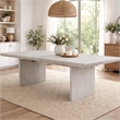 Pemberly Row 72 to 90 Inch Extendable Dining Table Glass and Light Gray Wood