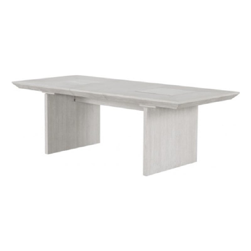 Pemberly Row 72 to 90 Inch Extendable Dining Table Glass and Light Gray Wood