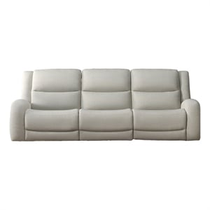 Pemberly Row 88&quot Manual Recliner Sofa with Contour Armrest Solid Wood in Beige
