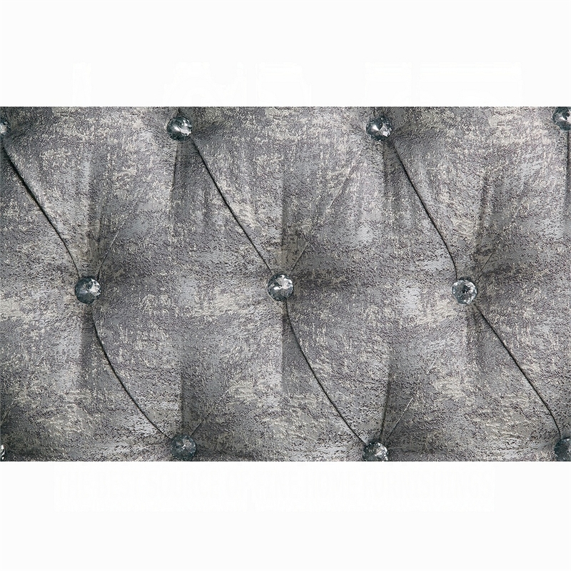 Pemberly Row 91 Inch Sofa 5 Throw Pillows in Gray Fabric Antique Bronze Wood
