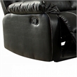 Pemberly Row Manual Recliner Sofa 3 Seater Plush Black Faux Leather