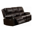 Pemberly Row Manual Recliner Sofa 3 Seater Plush Brown Faux Leather