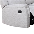 Pemberly Row 75 Inch Manual Recliner Sofa Pillow Arms White Faux Burlap