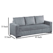 Pemberly Row 85 Inch Convertible Pull Out Sofa Bed Gray Corduroy