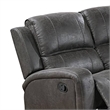 Pemberly Row 78 Inch Manual Recliner Sofa in Smoke Gray Faux Leather Wood