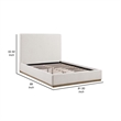 Pemberly Row King Size Bed Upholstered Panel Headboard Gold Plinth Base Ivory
