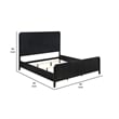 Pemberly Row King Size Bed Fluted Panel Headboard Round Tapered Legs Black