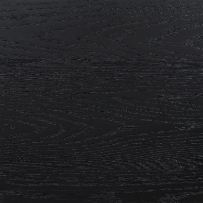 Pemberly Row California King Size Bed Fluted Panel Headboard Tapered Legs Black