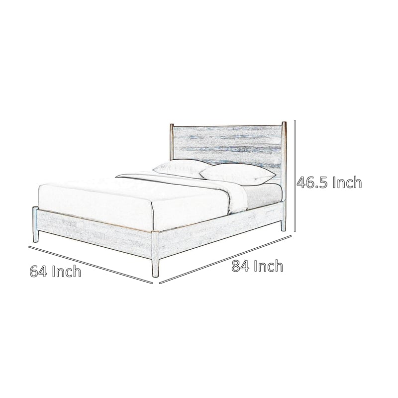 Pemberly Row Queen Bed Beige Boucle Upholstered Headboard Walnut Brown Wood