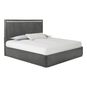 Pemberly Row Queen Bed with Panel Style Headboard Ash Gray Solid Wood Frame