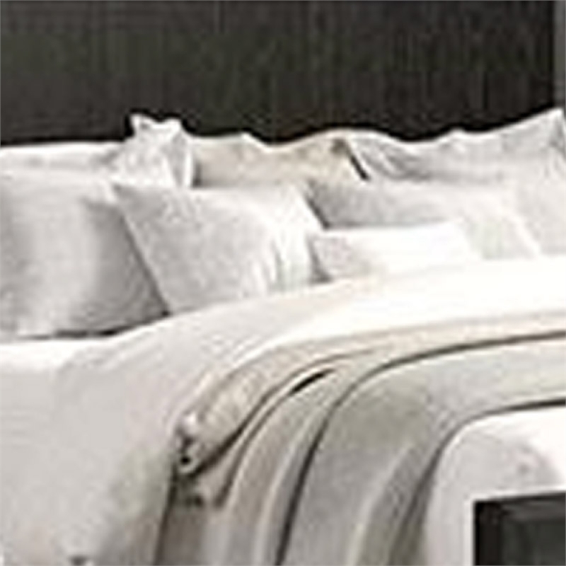 Pemberly Row Queen Size Bed Metal Accents in Espresso Brown Solid Rubberwood