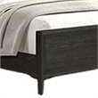 Pemberly Row Queen Size Bed Metal Accents in Espresso Brown Solid Rubberwood