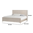 Pemberly Row Queen Size Bed with Metal Accents Natural Oak Solid Rubberwood