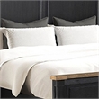Pemberly Row Queen Bed Tall Headboard Farmhouse Legs in Black Oak Brown Wood