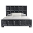 Pemberly Row King Bed Classic Recessed Panel Weathered Black Solid Wood