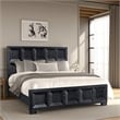 Pemberly Row King Bed Classic Recessed Panel Weathered Black Solid Wood