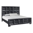 Pemberly Row King Bed Classic Recessed Panel Weathered Black Solid Wood