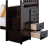 Pemberly Row Twin Bunk Bed Built in Storage Unit Espresso Brown Solid Hardwood