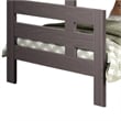 Pemberly Row Twin Full Bunk Bed with Ladder Brazilian Pine Gray Solid Wood