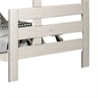 Pemberly Row Twin Full Bunk Bed with Ladder Brazilian Pine White Solid Wood