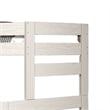 Pemberly Row Twin Full Bunk Bed with Ladder Brazilian Pine White Solid Wood