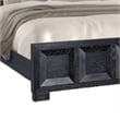Pemberly Row Queen Bed Classic Recessed Panel Weathered Black Solid Wood