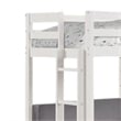 Pemberly Row Twin Loft Bed with Writing Desk Shelf Unit White Pine Wood