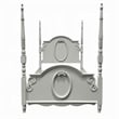 Pemberly Row Full Size Poster Bed Arch Headboard Classic Floral Motifs Gray