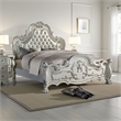 Pemberly Row King Bed Classical White Faux Leather Victorian Carved Wood