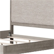 Pemberly Row Queen Size Bed Upholstered Headboard Gray Fabric Solid Wood