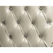 Pemberly Row King Size Bed Ornate Vintage White Tufted Beige Faux Leather