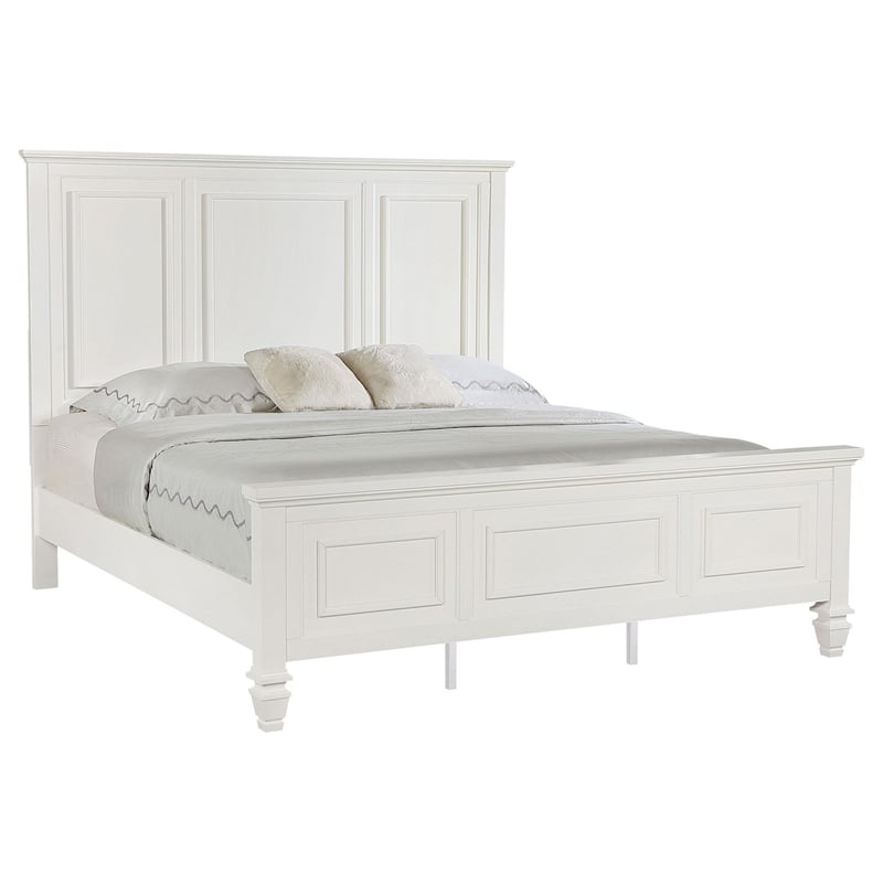 Pemberly Row King Bed Picture Frame Panel Headboard Farmhouse White Wood