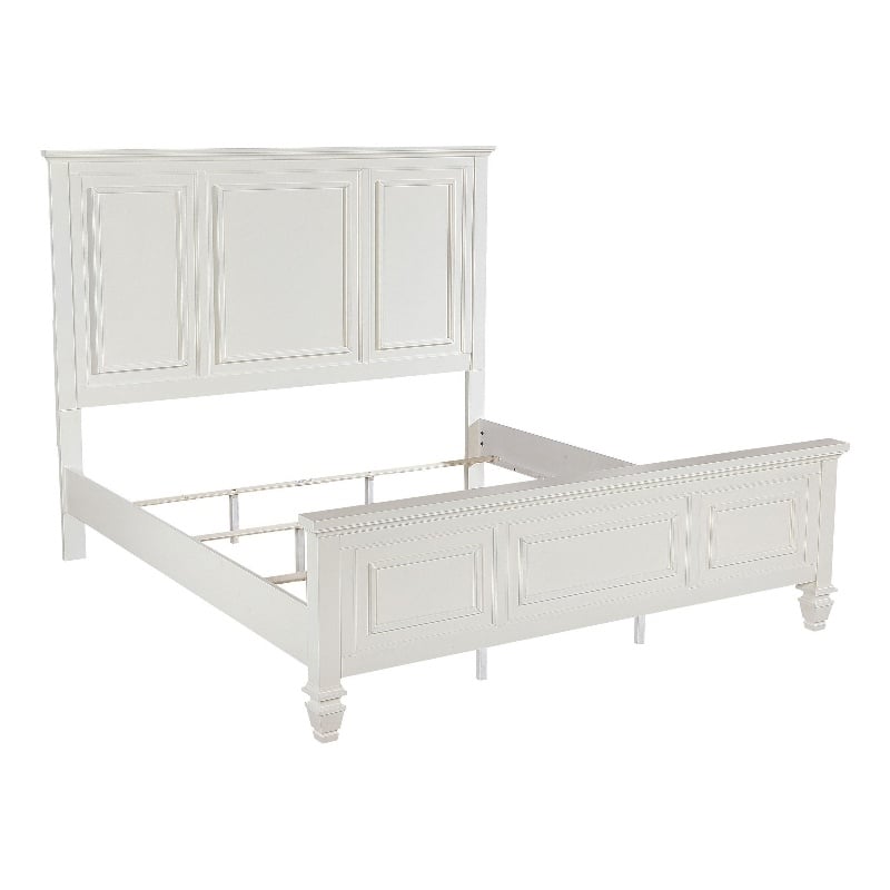 Pemberly Row King Bed Picture Frame Panel Headboard Farmhouse White Wood