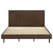 Pemberly Row King Size Platform Bed Panel Headboard Warm Walnut Brown Wood