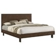 Pemberly Row King Size Platform Bed Panel Headboard Warm Walnut Brown Wood