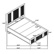 Pemberly Row Queen Platform Bed with 2 Storage Drawers Reeded Ash Brown Black