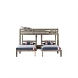 Pemberly Row Triple Twin Bunk Bed Built In Nightstand and USB Port Gray Wood
