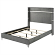 Pemberly Row King Size Bed Wingback Fluted Upholstered Headboard Gray