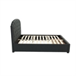 Pemberly Row King Size Bed in Charcoal Gray Upholstery Footboard Storage Drawer