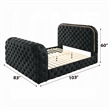 Pemberly Row King Size Bed with LED Fireplace TV Lift Stand Black Velvet