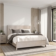 Pemberly Row King Bed Rounded Edges White Wash Brown Solid Rubberwood Frame