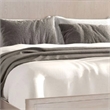 Pemberly Row Queen Size Bed Rounded Edges White Wash Brown Rubberwood Frame