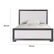 Pemberly Row King Size Bed Modern Upholstered in Black and White Solid Wood