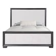 Pemberly Row King Size Bed Modern Upholstered in Black and White Solid Wood