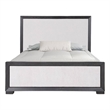 Pemberly Row King Size Bed Modern Upholstered in Black and White Solid Wood