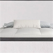 Pemberly Row Queen Size Bed Modern Upholstered in Black and White Solid Wood