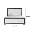 Pemberly Row Queen Size Bed Modern Upholstered in Black and White Solid Wood