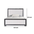 Pemberly Row Queen Size Bed Modern Upholstered in Black and White Solid Wood