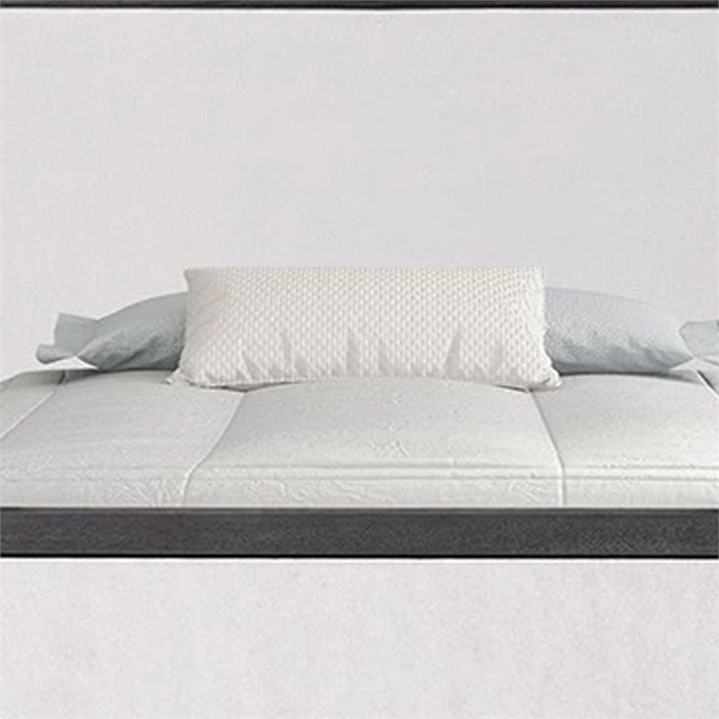 Pemberly Row Queen Size Bed Modern Upholstered in Black and White Solid Wood