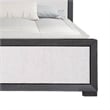 Pemberly Row Queen Size Bed Modern Upholstered in Black and White Solid Wood